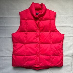 Lands End Down Puffer Vest Pink Womens Size Large